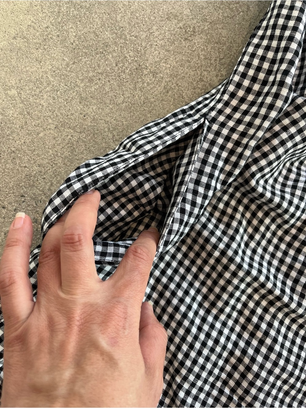 Tommy Bahama Gingham OTS Dress Black White Linen Blend NWT Size L — Minor Flaw - Picture 3 of 6